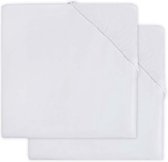Jollein - Baby Hoeslaken Ledikant Jersey (White) - Katoen - 2 Stuks - 60x120cm