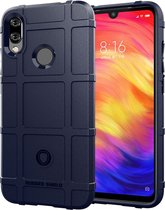 Xiaomi Redmi Note 7 Hoesje - Mobigear - Rugged Shield Serie - TPU Backcover - Blauw - Hoesje Geschikt Voor Xiaomi Redmi Note 7
