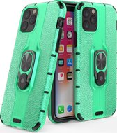Apple iPhone 11 Pro Max Hoesje - Mobigear - Armor Ring Serie - Hard Kunststof Backcover - Turquoise - Hoesje Geschikt Voor Apple iPhone 11 Pro Max