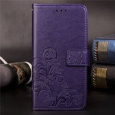Nokia 8.1 Hoesje - Mobigear - Clover Serie - Kunstlederen Bookcase - Paars - Hoesje Geschikt Voor Nokia 8.1