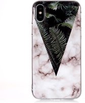 Apple iPhone XR Hoesje - Mobigear - Marble Serie - TPU Backcover - Leaves - Hoesje Geschikt Voor Apple iPhone XR