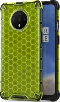 OnePlus 7T Hoesje - Mobigear - Honeycomb Serie - Hard Kunststof Backcover - Groen - Hoesje Geschikt Voor OnePlus 7T