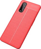Mobigear Luxury Telefoonhoesje geschikt voor OPPO Find X2 Hoesje Flexibel TPU Backcover - Rood