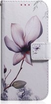 Samsung Galaxy A21 Hoesje - Mobigear - Design Serie - Kunstlederen Bookcase - Magnolia - Hoesje Geschikt Voor Samsung Galaxy A21