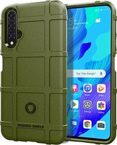 Huawei Nova 5T Pro Hoesje - Mobigear - Rugged Shield Serie - TPU Backcover - Groen - Hoesje Geschikt Voor Huawei Nova 5T Pro