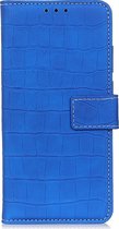 Mobigear Croco Telefoonhoesje geschikt voor Samsung Galaxy S10 Lite Hoesje Bookcase Portemonnee - Blauw