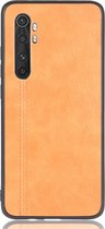 Xiaomi Mi Note 10 Lite Hoesje - Mobigear - Stitch Serie - Kunstlederen Backcover - Oranje - Hoesje Geschikt Voor Xiaomi Mi Note 10 Lite
