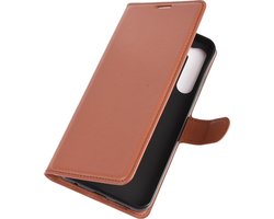 Mobigear Telefoonhoesje geschikt voor HTC Desire 20 Pro Hoesje | Mobigear Classic Bookcase Portemonnee | Pasjeshouder voor 3 Pasjes | Telefoonhoesje voor Pinpas / OV Kaart / Rijbewijs - Cognac