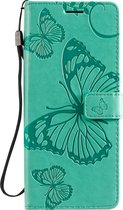 OPPO Find X2 Pro Hoesje - Mobigear - Vlinder Serie - Kunstlederen Bookcase - Turquoise - Hoesje Geschikt Voor OPPO Find X2 Pro