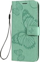 Motorola Moto E6s (2020) Hoesje - Mobigear - Butterfly Serie - Kunstlederen Bookcase - Turquoise - Hoesje Geschikt Voor Motorola Moto E6s (2020)