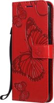 Samsung Galaxy M31 Hoesje - Mobigear - Butterfly Serie - Kunstlederen Bookcase - Rood - Hoesje Geschikt Voor Samsung Galaxy M31