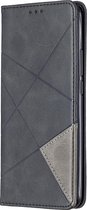 Xiaomi Redmi 9 Hoesje - Mobigear - Rhombus Slim Serie - Kunstlederen Bookcase - Zwart - Hoesje Geschikt Voor Xiaomi Redmi 9