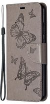 Nokia 5.3 Hoesje - Mobigear - Butterfly Serie - Kunstlederen Bookcase - Grijs - Hoesje Geschikt Voor Nokia 5.3