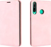 Huawei P40 Lite E Hoesje - Mobigear - Retro Slim Serie - Kunstlederen Bookcase - Roze - Hoesje Geschikt Voor Huawei P40 Lite E