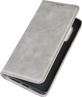 Mobigear Retro Bookcase Hoesje - Geschikt voor Motorola Edge Plus - Grijs
