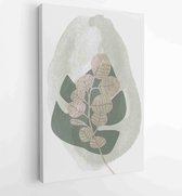 Botanical and gold abstract wall arts vector collection. 3 - Moderne schilderijen – Vertical – 1880831227 - 80*60 Vertical