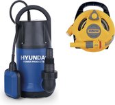 Hyundai Dompelpomp inclusief Click & Go Slanghaspel met 10M tuinslang en koppelstukken - 6000 l/h - 250W - voor helder en licht vervuild water
