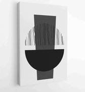 Earth tones Hand drawn organic shape art design for wall framed prints, canvas prints, poster, home decor, cover, wallpaper. 1 - Moderne schilderijen – Vertical – 1881909733 - 50*4