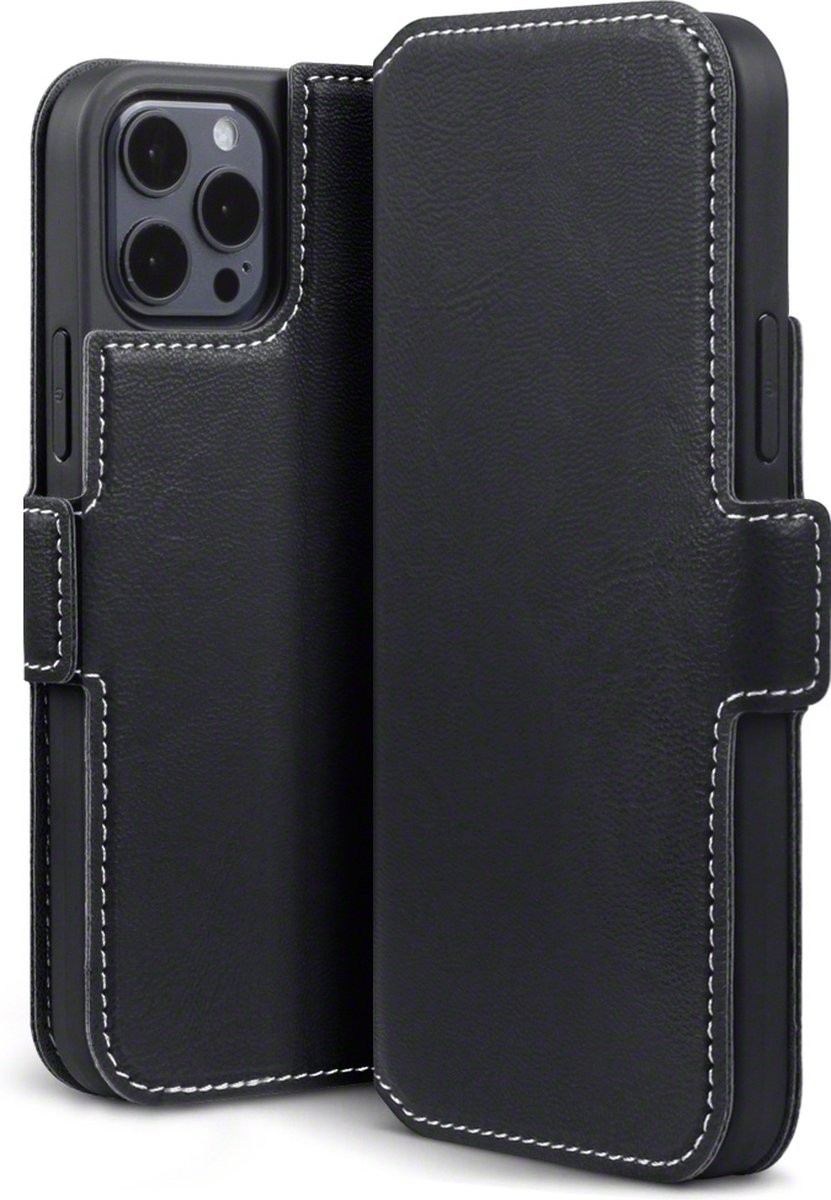 Qubits - slim wallet hoes - Geschikt voor iPhone 12 / Geschikt voor iPhone 12 Pro - Zwart