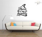Muursticker - Home Is My Favorite - 58x68 - Zwart