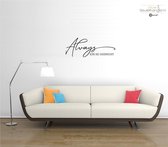 Muursticker - Always kiss Me Goodnight - 39x100 - Zwart