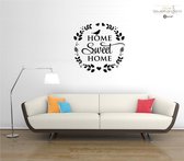 Muursticker - Home Sweet Home - 58x58 - Zwart
