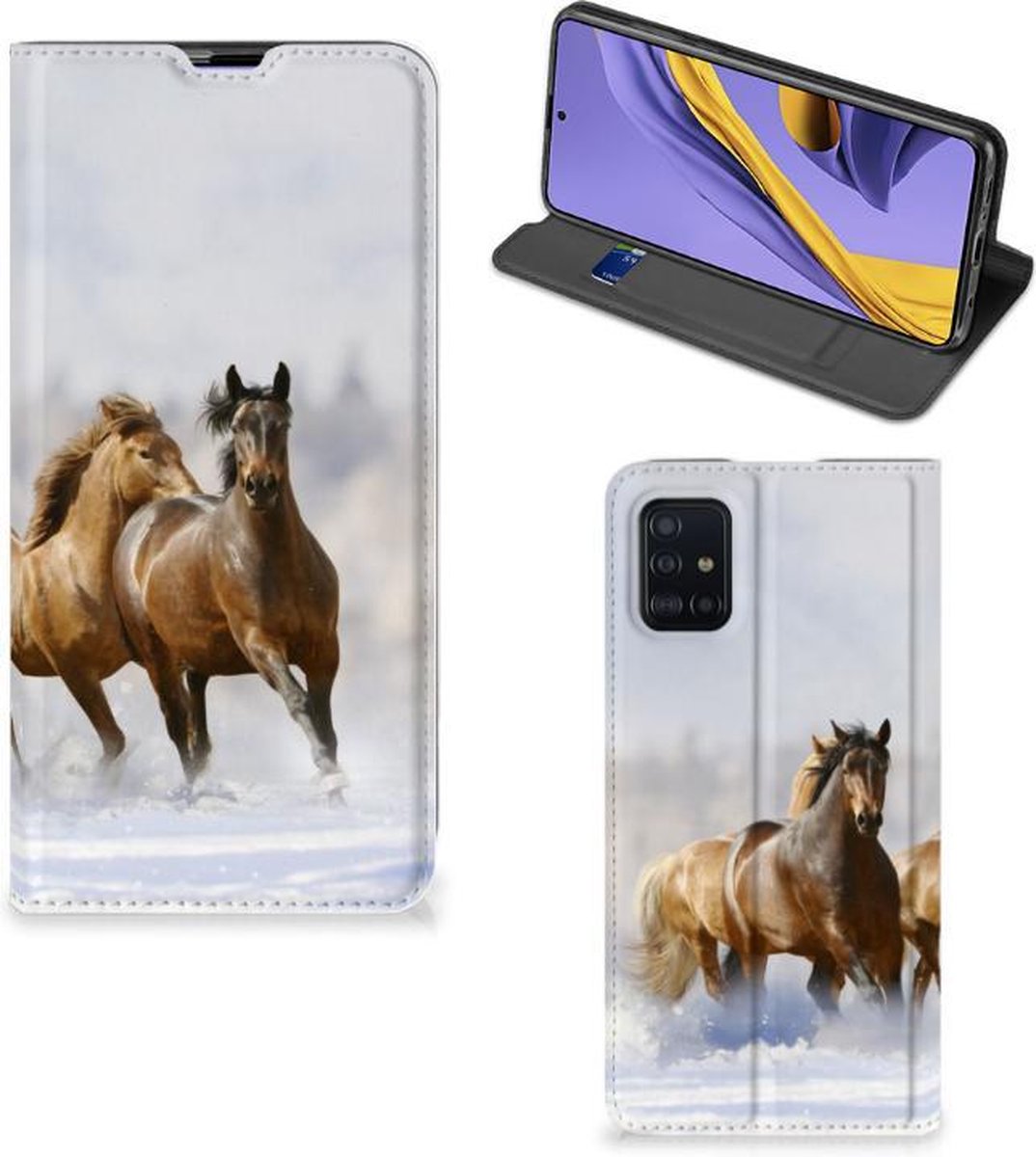 Book Case voor Samsung Galaxy A51 Hoesje maken Paarden