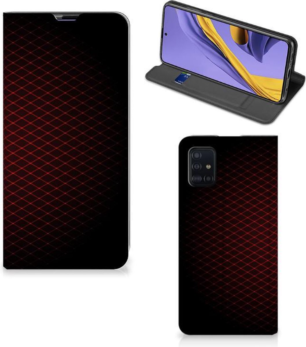 Samsung Galaxy A51 Hoesje met Magneet Geruit Rood