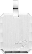 Lucardi Dames Zilveren hanger graveerplaat mat - Hanger - 925 Zilver - Zilverkleurig