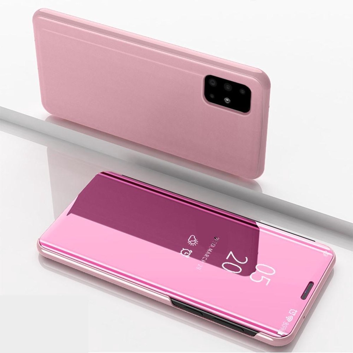 Mirror View Case - Geschikt voor Samsung Galaxy A51 Hoesje - Rose Gold