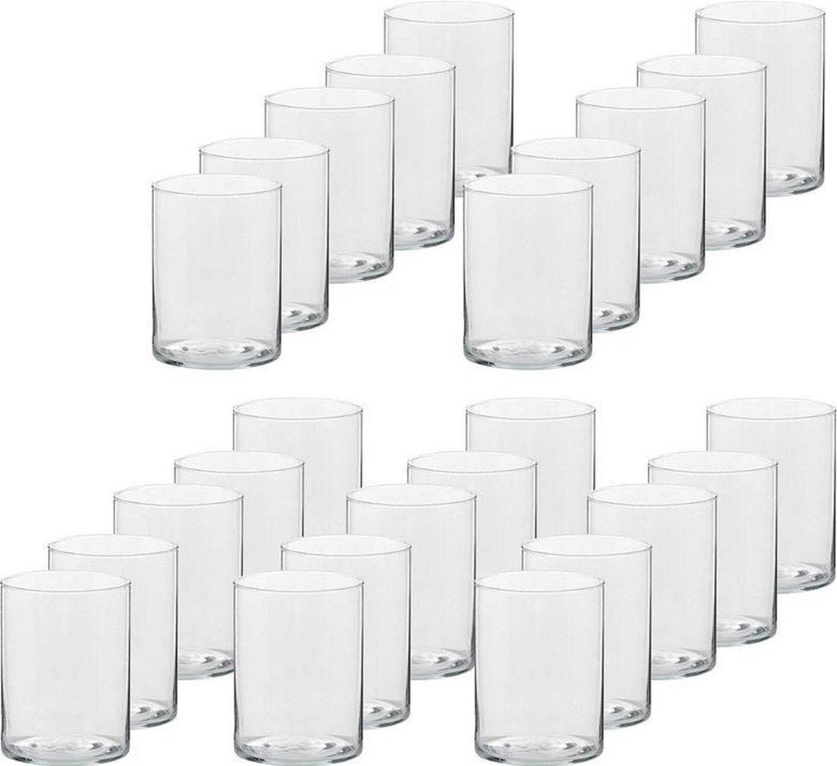 Trend Candles Theelichthouder - 25x - transparant - glas - hoog model - 5,5 x 6,5 cm - Glazen kaarsenhouders - Woondecoraties