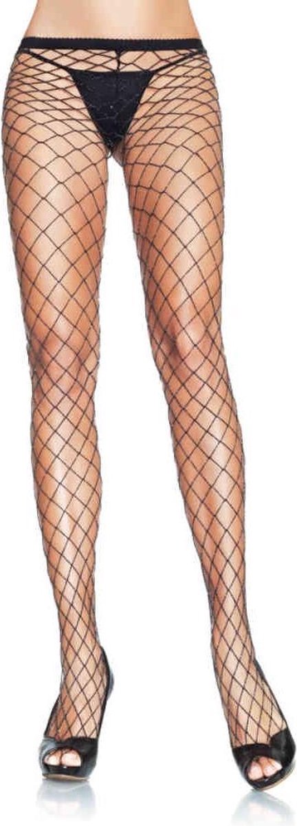 Leg Avenue Lurex Fishnet Pantyhose ["Zwart"]