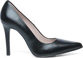 Sacha - Dames - Leren pointy pumps zwart - Maat 38