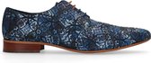 Sacha - Heren - Donkerblauwe veterschoenen met print - Maat 42