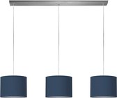 Home Sweet Home hanglamp Bling - verlichtingspendel Beam inclusief 3 lampenkappen - lampenkap 25/25/19cm - pendel lengte 100 cm - geschikt voor E27 LED lamp - donkerblauw