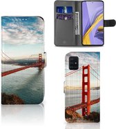 Geschikt voor Samsung Galaxy A51 Flip Cover Golden Gate Bridge
