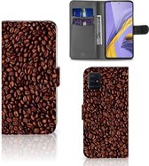PU Premium Housse pour Samsung Galaxy A51 Portefeuille Grains De Café