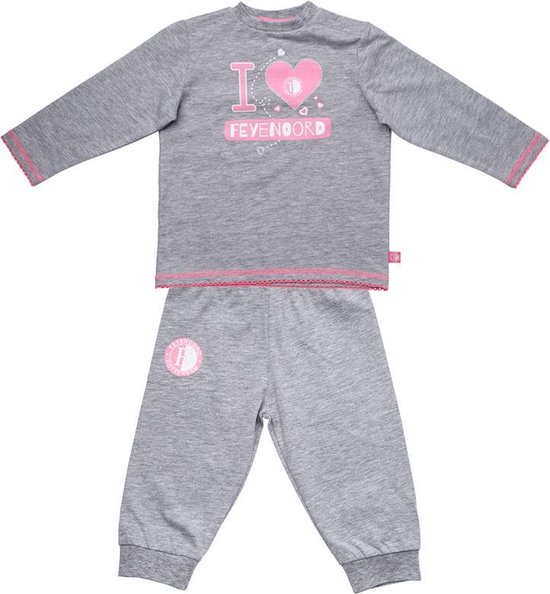 Onmogelijk bagageruimte snijder Feyenoord Pyjama I Love, roze/grijs, Baby Girls | bol.com