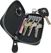 Su.B.dgn Leren Sleuteltasje - Sleuteletui met Afneembare Autosleutel hanger en Sleutelring - Zwart