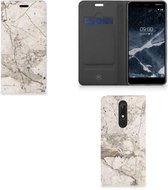 Standcase Nokia 5.1 (2018) Marmer Creme