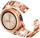 Universeel 20MM Horloge Bandje / Smartwatch Bandje RVS met Diamant Design Roze Goud
