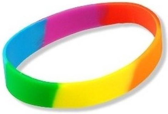 Alvast Reusachtig leg uit 15x Siliconen armbandjes regenboog | bol.com