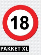 Verkeersbord 18 jaar feestartikelen pakket XL