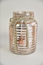 Kerst Sfeerlichten - Vase W/ribbon&star Copper Shine D11h15.5cm
