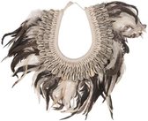 Zomer - Deco Necklace Feathers / Shells Natural 40x30x3cm