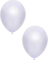 20x Witte metallic ballonnen 30 cm - Feestversiering/decoratie ballonnen wit