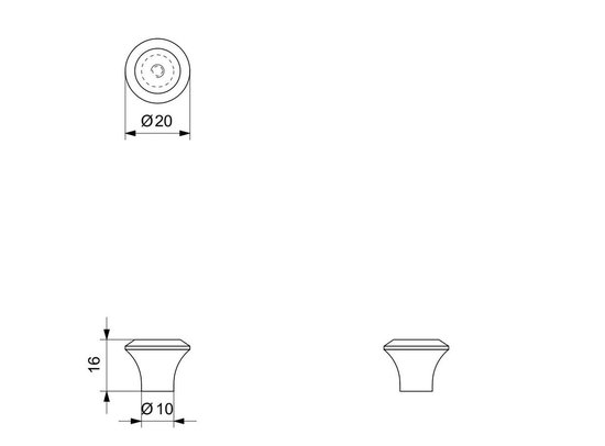 Bouton de meuble GPF rond 20mm / hauteur 16mm