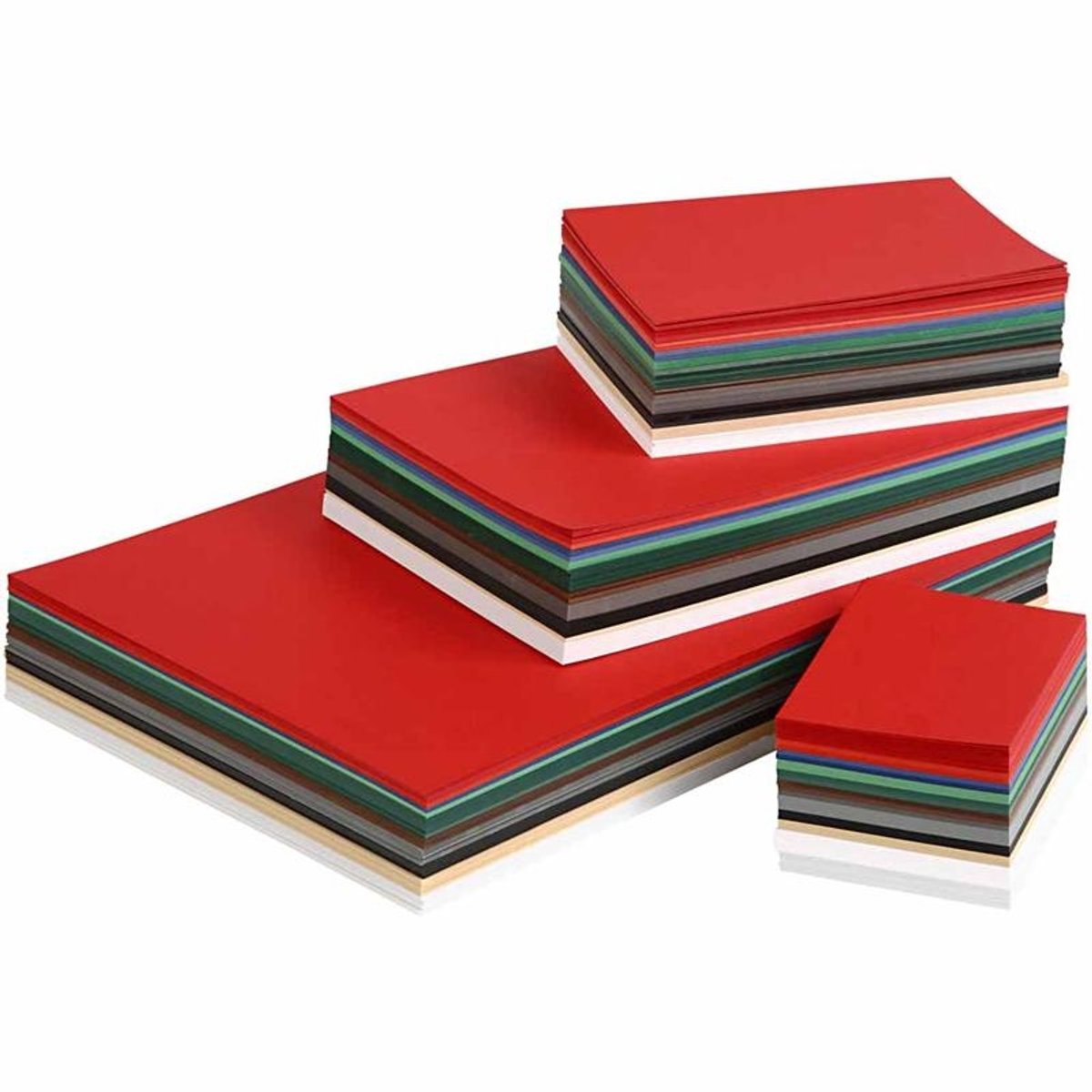 Kerst karton, A3+A4+A5+A6, 180 gr, 1500 div vellen, diverse kleuren