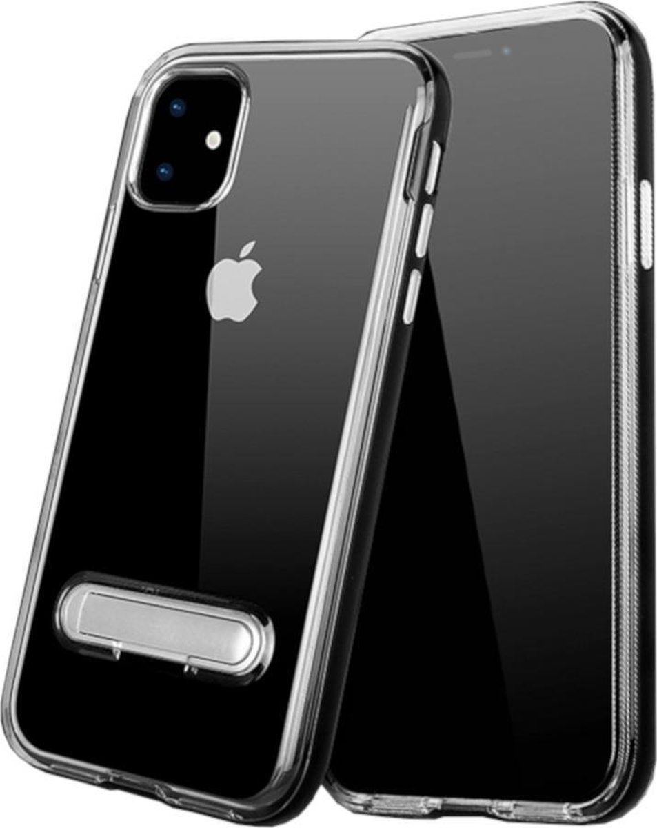 Colorfone Kickstand iPhone 11 (6.1) Transparant Zwart