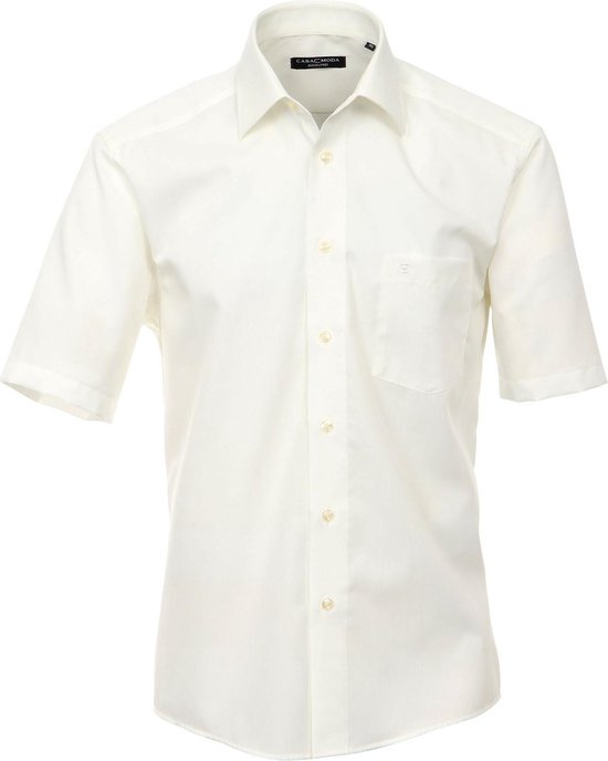 Chemise Casa Moda Ecru Popeline Unie Kent Manches Courtes Coupe Confort - 46